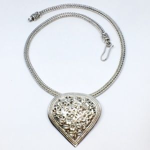 Vintage Sterling Silver Heart Necklace